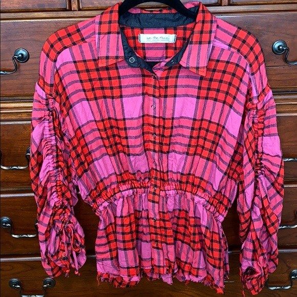 NWT Free People Pacific Dawn Plaid Shirt - Picture 6 of 14